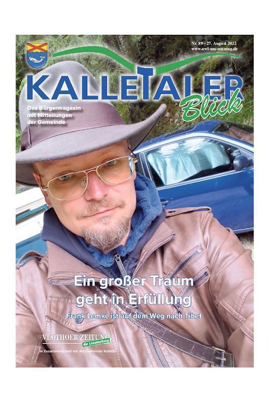 Frank Goes Walkabout ist am 27. August 2022 in der Presse, die Titelgeschichte des Kalletaler Blicks.
